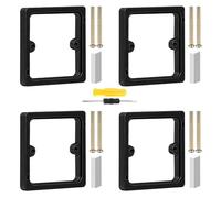 ANBOO Paquete de 4 espaciadores negros de interruptor de luz de 10 mm, espaciadores de enchufe individual y doble, juego de espaciadores de enchufe eléctrico ABS con tornillos, extensor de caja de
