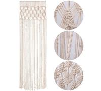 ANBOO Tapiz de pared de macramé, decoración bohemia, hecho a mano, tejido bohemio, macramé, cortina para puerta de fondo de boda, cortinas de ventana, 203 cm (largo) x 74 cm (ancho)