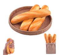 Anboor 3 piezas de juguete de pan largo de pan largo, juguete de squishy, perfumado, suave, juguete de crecimiento lento, accesorios de cocina, niños