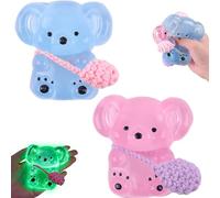 Anboor Juego de 2 juguetes de peluche Koala de cristal suave para aliviar el estrés, juguete sensorial para niños y adultos (8,6 cm)