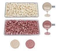 ANBOSE Cuenta de Cera, 200 Perlas de Lacre Blanco Leche y 200 Oro Rosa para Hacer Invitaciones de Fiesta