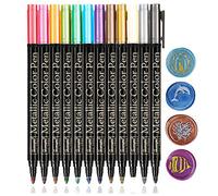 ANBOSE - Juego de 12 rotuladores metálicos de color para decoración de sello de cera, juego de rotuladores de cera premium para sello de cera de boda, se adapta a todos los sellos de cera o palos de