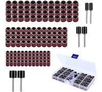 ANBOWEI 150 Piezas Tambores de Lijado con Caja Libre Kit, 144 Bandas de Lija y 6 Piezas Mandriles de Tambor per Herramientas Rotativas Accesorios Dremel