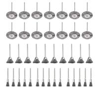 ANBOWEI 45 Pcs Mini Cepillos Alambre para Dremel Herramientas Rotatorias | Pequeño Cepillo Alambre de Acero Taladro para Pulir Limpieza de óxido 3 Formas con Vástago 3mm