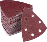ANBOWEI Lijas para Lijadora, 60 Hojas de Lija Mouse Papel de Lija Triangular 90x90x90 mm Lija Madera para Lijadora de Detalle 40 60 80 120 180 240 Granos - 6 Agujeros