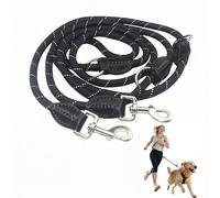 AnBoxiaodian Correa doble y correa para perros, 3 m, ajustable y reflectante para perros grandes, resistente, con 3 mosquetones y 250 kg de fuerza de tracción, versátil como correa de entrenamiento y