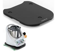 ANBOXIT Tabla Deslizante para Thermomix TM6/TM5, Base para Thermomix con Ruedas, Soporte para Bimby,de Bambú - Negro