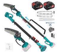 Anbull 2-en-1 Motosierra Bateria con Pértiga, 6" con 2 Baterías 4000mAh, Motor Brushless, Alcance 4.8m, Compatible con Baterías Makita 18V - para Jardinería