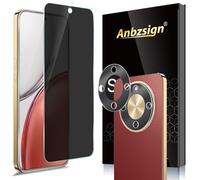 Anbzsign Protector de pantalla de vidrio templado de privacidad para Honor Magic8 Lite 5G / Honor X9D y protector de lente de cámara, película antiespía de dureza 9H compatible con fundas