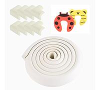 Ancdream Kit Protector para Esquinas y Bordes, Juego de 8 Cantos Protectores y 1 Rollo Cobertura total de 5m | kit de la Seguridad del niño en la Casa,2 Tope Puerta,Blanco