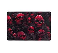 Anceky Alfombra Antideslizante Red Skull Warriors, Alfombra Grande y Absorbente de 60 x 39 Pulgadas.