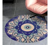 Anceky Alfombras de Interior ultrasuaves Antideslizantes con símbolo del Mal de Ojo Mandala, Alfombra de Terciopelo Coral Corta para Sala de Estar, Dormitorio y Comedor.