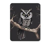 Anceky Alfombrilla de ratón Late Night Owl, Bordes cosidos, Impermeable, versión Vertical, con Bonito diseño para Juegos, Trabajo, Ordenador y Oficina, 20 x 25 cm