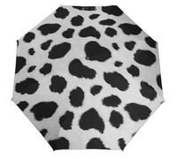 Anceky Black and white cow faux fur Bumble Bees Yellow Honeycomb Fully Automatic Umbrella Windproof, UV BlockingWater Repellent, Compact Design for Travel, Stylish Gift for All Occasions