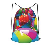 Anceky Bolsa con cordón para mujer, ligera, deportiva, para gimnasio, mochila de fútbol con balón colorido para viajes