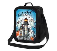 Anceky Bolsa térmica para el almuerzo Castle Full Moon Halloween, reutilizable y a prueba de fugas, para hombres y mujeres, ideal para la oficina, el trabajo, la escuela, la playa o para viajar.
