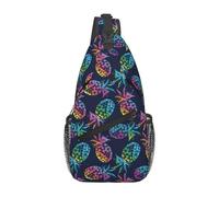 Anceky Bolso bandolera con diseño de frutas tropicales y pino para mujer y hombre, mochila de moda, bolso bandolera, bolso de pecho, bolso de viaje, senderismo, mochila deportiva informal