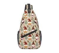 Anceky Bolso bandolera con diseño de gnomos navideños para mujer y hombre, ajustable, para el pecho, para Navidad, para deportes, viajes y senderismo
