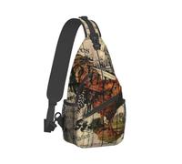 Anceky Bolso bandolera de pecho con diseño de gallo francés de estilo rústico y estilo vintage, unisex, para viajes, deportes y senderismo