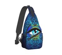 Anceky Bolso bandolera unisex con símbolo de mano abierta y ojo que todo lo ve, mochila para viajes, deportes, senderismo y ocio