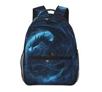 Anceky Brillando al estilo de un dragón oscuro con alas negras, vuela alrededor del planeta. Mochila de viaje, mochila para portátil, mochila informal para el día a día para hombres y mujeres.