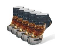 Anceky Calcetines Cigar & Whiskey, invisibles, de corte bajo, antideslizantes, deportivos, casuales, unisex.