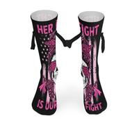 Anceky Calcetines con la bandera Nadie lucha solo contra el cáncer de mama, divertidos calcetines magnéticos para mujeres y hombres.