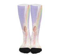 Anceky Calcetines deportivos para hombre y mujer, calcetines deportivos con estampado de ángel y acuarela.