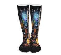 Anceky Calcetines deportivos para hombre y mujer, calcetines deportivos con estampado de saxofón y piano.