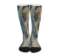 Anceky Calcetines deportivos para hombre y mujer con diseño de ángel y alas azules. Calcetines deportivos de caña alta.