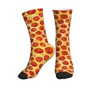 Anceky Calcetines divertidos de pizza de pepperoni para hombres y mujeres, calcetines novedosos y alocados para traje, casual, deportivo, regalos formales