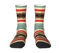 Anceky Calcetines hasta la pantorrilla, calcetines casuales por encima del tobillo con la bandera de Puerto Rico, calcetines Crew para hombres y mujeres, transpirables y acolchados para deportes.