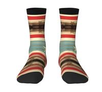 Anceky Calcetines hasta la pantorrilla, calcetines casuales por encima del tobillo con la bandera de Puerto Rico, calcetines Crew para hombres y mujeres, transpirables y acolchados para deportes.