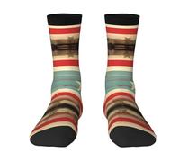 Anceky Calcetines hasta la pantorrilla, calcetines casuales por encima del tobillo con la bandera de Puerto Rico, calcetines Crew para hombres y mujeres, transpirables y acolchados para deportes.