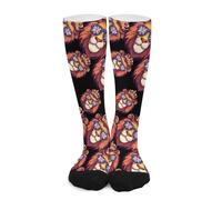 Anceky Calcetines hasta la rodilla con bandera del Reino Unido, diseño de león británico y gafas para mujer y hombre, calcetines largos de media pantorrilla y bota, calcetines de tubo.