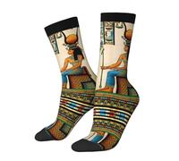 Anceky Calcetines novedosos con papiro egipcio antiguo que representa a la reina Nefertari y el Imperio Histórico para hombre y mujer.