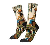 Anceky Calcetines novedosos con papiro egipcio antiguo que representa a la reina Nefertari y el Imperio Histórico para hombre y mujer.