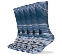 Anceky Calcetines Orca Killer Whale Crew para mujer, paquete de 5. Calcetines deportivos transpirables para hombre, ideales para correr y trabajar (5 pares).