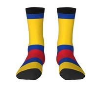 Anceky Calcetines transpirables para correr y entrenar - Calcetines elásticos de media pantorrilla con estampado de la bandera de Colombia, ideales para correr y para entrenamientos diarios.