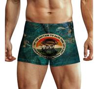 Anceky Calzoncillos bóxer para Hombre con Textura Marina, Estampado de capitán, Ropa Interior elástica, Suave
