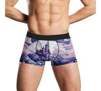 Anceky Calzoncillos bóxer Transpirables y Ligeros con diseño de Nubes sobre el Castillo para Hombre.