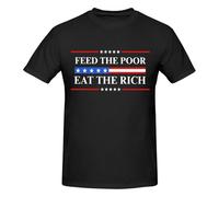 Anceky Camiseta Alimenta a los pobres, Come a los Ricos - Camisetas para Hombre antimultimillonarios