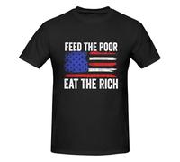 Anceky Camiseta Alimenta a los pobres, Come a los Ricos - Camisetas para Hombre antimultimillonarios