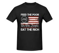 Anceky Camiseta Alimenta a los pobres, Come a los Ricos - Camisetas para Hombre antimultimillonarios