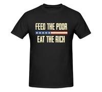 Anceky Camiseta Alimenta a los pobres, Come a los Ricos - Camisetas para Hombre antimultimillonarios