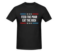Anceky Camiseta Alimenta a los pobres, Come a los Ricos - Camisetas para Hombre antimultimillonarios