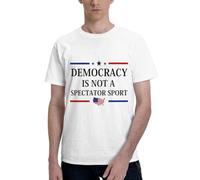 Anceky Camiseta de algodón con Cuello Redondo Democracy isA Spectator para Hombre y Mujer