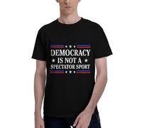 Anceky Camiseta de algodón con Cuello Redondo Democracy isA Spectator para Hombre y Mujer