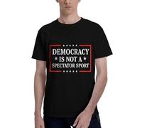 Anceky Camiseta de algodón con Cuello Redondo Democracy isA Spectator para Hombre y Mujer