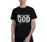 Anceky Camiseta de algodón con Cuello Redondo para Hombre y Mujer No Worries, God-Got Me